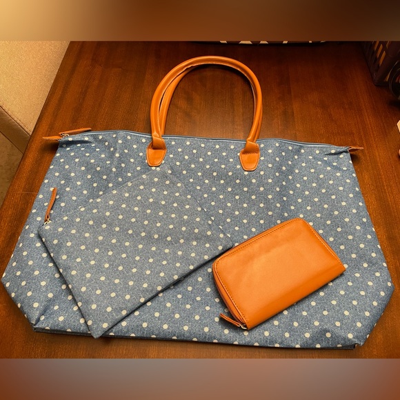 Handbags - NWOT 3 PC TOTE BAG, ZIPPER POUCH, & SMALL WALLET